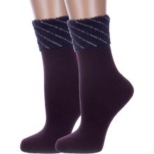 Комплект из 2 пар женских теплых носков  Пуховые  Hobby Line ТЕМНО-ФИОЛЕТОВЫЕ