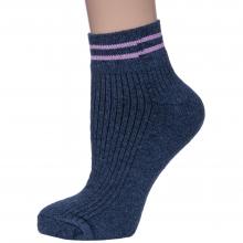 Женские махровые носки Альтаир ДЖИНС с розовыми полосками