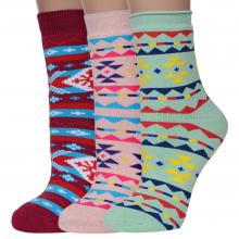 Комплект из 3 пар женских махровых носков ХОХ микс 1