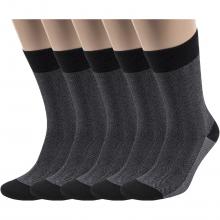 Комплект из 5 пар мужских хлопковых носков RuSocks (Орудьевский трикотаж) ЧЕРНЫЕ