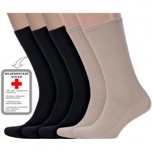 Комплект из 5 пар мужских медицинских носков LORENZLine из 100% хлопка микс 1
