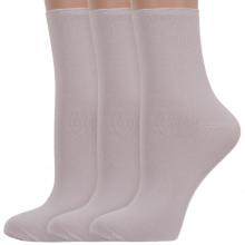 Комплект из 3 пар женских носков без резинки RuSocks (Орудьевский трикотаж) МОЛОЧНЫЕ