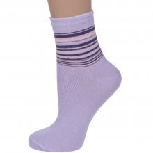 Женские носки Альтаир БЛЕДНО-СИРЕНЕВЫЕ с фиолетовыми полосками