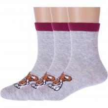 Комплект из 3 пар детских носков  Красная ветка  СЕРЫЕ