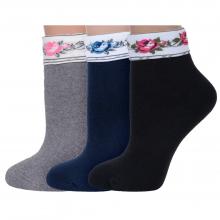 Комплект из 3 пар женских махровых носков RuSocks (Орудьевский трикотаж) микс 12
