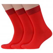 Комплект из 3 пар мужских носков  Нева-Сокс  без фабричных этикеток ЯРКО-КРАСНЫЕ