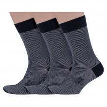 Комплект из 3 пар мужских носков Носкофф (АЛСУ) из мерсеризованного хлопка СЕРЫЕ
