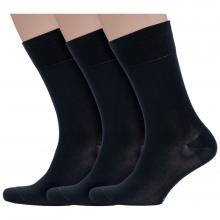 Комплект из 3 пар мужских носков Grinston socks (PINGONS) из мерсеризованного хлопка ЧЕРНЫЕ
