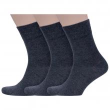 Комплект из 3 пар мужских бамбуковых носков Grinston socks (PINGONS) АНТРАЦИТ
