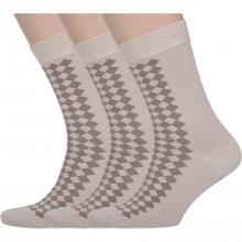 Комплект из 3 пар мужских носков Comfort (Palama) МДЛ-17, БЕЖЕВЫЕ