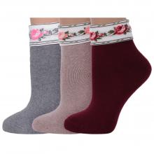 Комплект из 3 пар женских махровых носков RuSocks (Орудьевский трикотаж) микс 10