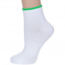 Женские носки RuSocks (Орудьевский трикотаж) БЕЛЫЕ с зеленым