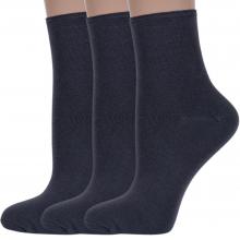 Комплект из 3 пар женских носков без резинки RuSocks (Орудьевский трикотаж) ТЕМНО-СЕРЫЕ