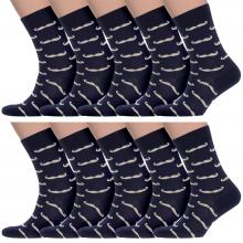Комплект из 10 пар мужских носков Classic (Palama) МД-11, СИНЕ-ЖЕЛТЫЕ