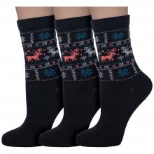 Комплект из 3 пар женских теплых носков Hobby Line 6201, ЧЕРНЫЕ