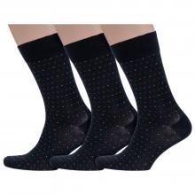 Комплект из 3 пар мужских носков Sergio Di Calze (PINGONS) из мерсеризованного хлопка 20SC1, ЧЕРНЫЕ