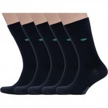 Комплект из 5 пар мужских бамбуковых носков Grinston socks (PINGONS) ЧЕРНЫЕ