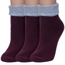 Комплект из 3 пар женских махровых носков RuSocks (Орудьевский трикотаж) БОРДОВЫЕ