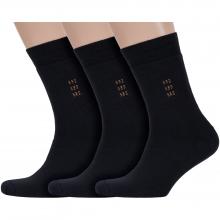 Комплект из 3 пар мужских махровых носков Красная ветка С-681, ЧЕРНЫЕ