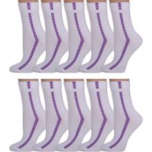 Комплект из 10 пар женских носков Palama БЕЛО-ФИОЛЕТОВЫЕ