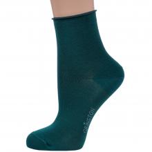 Женские носки без резинки из мерсеризованного хлопка Grinston socks (PINGONS) ЗЕЛЕНЫЕ