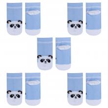 Комплект из 5 пар детских носков Гамма рис. Панда, СВЕТЛО-ГОЛУБЫЕ