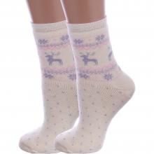 Комплект из 2 пар детских махровых носков RuSocks (Орудьевский трикотаж) КРЕМОВЫЕ