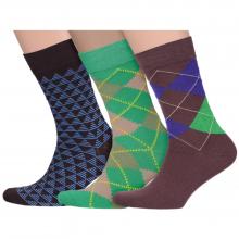Комплект из 3 пар мужских носков  Нева-Сокс  микс 7
