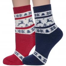 Комплект из 2 пар женских махровых носков Брестские (БЧК) микс 3
