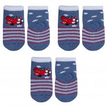 Комплект из 3 пар детских махровых носков Красная ветка М-650, ДЖИНС