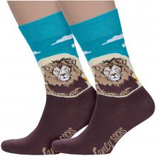Комплект из 2 пар мужских носков PARA socks FS9, КОРИЧНЕВЫЕ