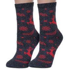 Комплект из 2 пар женских носков Красная ветка С-1212, ТЕМНО-СЕРЫЕ