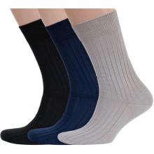 Комплект из 3 пар мужских носков RuSocks (Орудьевский трикотаж) из 100% хлопка рис. 01, микс 6
