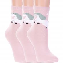 Комплект из 3 пар женских носков Hobby Line ПЕПЕЛЬНО-РОЗОВЫЕ