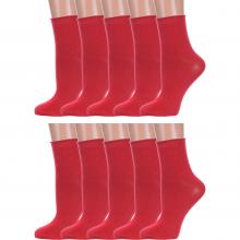 Комплект из 10 пар женских носков без резинки Hobby Line БОРДОВЫЕ