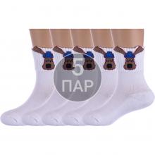 Комплект из 5 пар детских спортивных носков с махровым следом PARA socks БЕЛЫЕ
