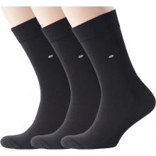 Комплект из 3 пар мужских носков с махровым следом RuSocks (Орудьевский трикотаж) ЧЕРНЫЕ