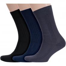 Комплект из 3 пар мужских носков RuSocks (Орудьевский трикотаж) из 100% хлопка рис. 01/02/03, микс 24