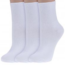 Комплект из 3 пар женских носков с широкой резинкой RuSocks (Орудьевский трикотаж) БЕЛЫЕ