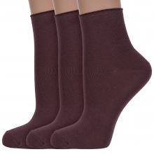 Комплект из 3 пар женских носков без резинки ХОХ ШОКОЛАДНЫЕ