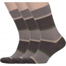Комплект из 3 пар мужских носков Comfort (Palama) КОРИЧНЕВО-ОЛИВКОВЫЕ