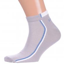 Мужские спортивные носки VASILINA СЕРЫЕ с голубой полосой