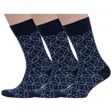 Комплект из 3 пар мужских носков Sergio Di Calze (PINGONS) из мерсеризованного хлопка ТЕМНО-СИНИЕ