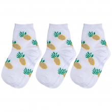Комплект из 3 пар детских носков Альтаир БЕЛЫЕ с бежевыми ананасами