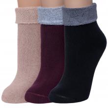 Комплект из 3 пар женских махровых носков RuSocks (Орудьевский трикотаж) микс 1