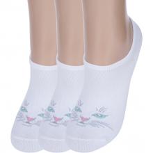 Комплект из 3 пар подростковых ультракоротких носков  Красная ветка  БЕЛЫЕ