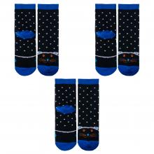 Комплект из 3 пар детских махровых носков Альтаир ЧЕРНЫЕ с синим