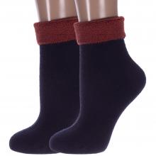 Комплект из 2 пар женских теплых махровых носков Hobby Line ТЕМНО-СИНИЕ