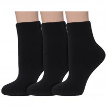 Комплект из 3 пар женских махровых носков без резинки ХОХ ЧЕРНЫЕ