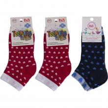Комплект из 3 пар детских махровых укороченных носков  Красная ветка  микс 5